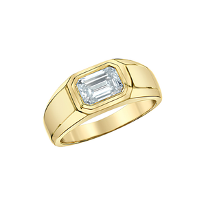 10KT Yellow Gold 2.08ct Emerald Lab Grown Diamond Ring