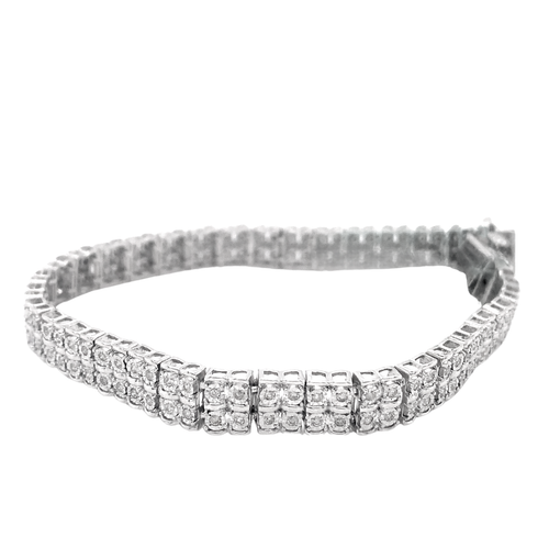 Sterling Silver with Diamonds Tennis Bracelet