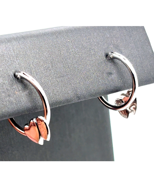 10kt White Gold Fancy Hoops