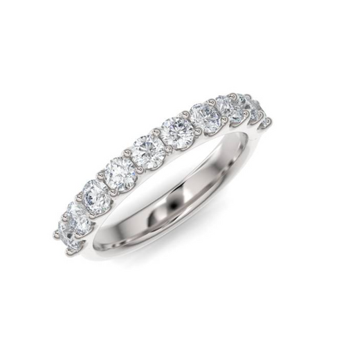 14KT White Gold 1ct Lab Diamond Half Eternity Band