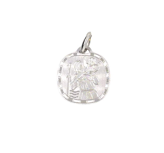 10kt White Gold St. Christopher Charm