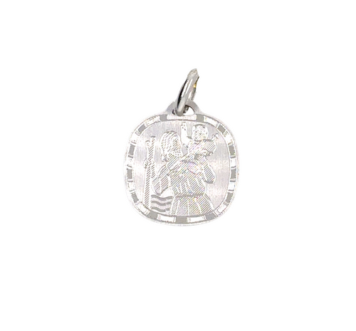 10kt White Gold St. Christopher Charm