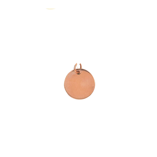 10kt Rose Gold 14mm Disc Charm