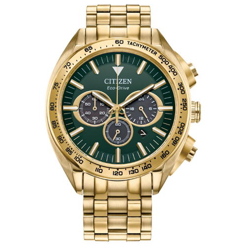 Citizen Carson Gold Tone Eco Drive Watch CA4542-59X