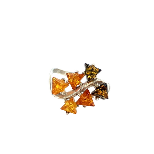 Sterling Silver Ring with Amber