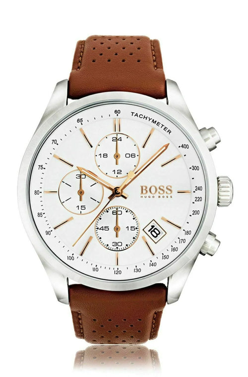 Hugo Boss Grand Prix Chronograph Brown Leather Watch 1513475