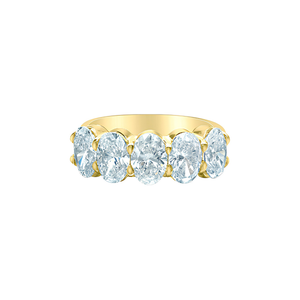 14kt Yellow Gold 1.15ct Total Weight 5 Stone Oval Lab Grown Diamond Band