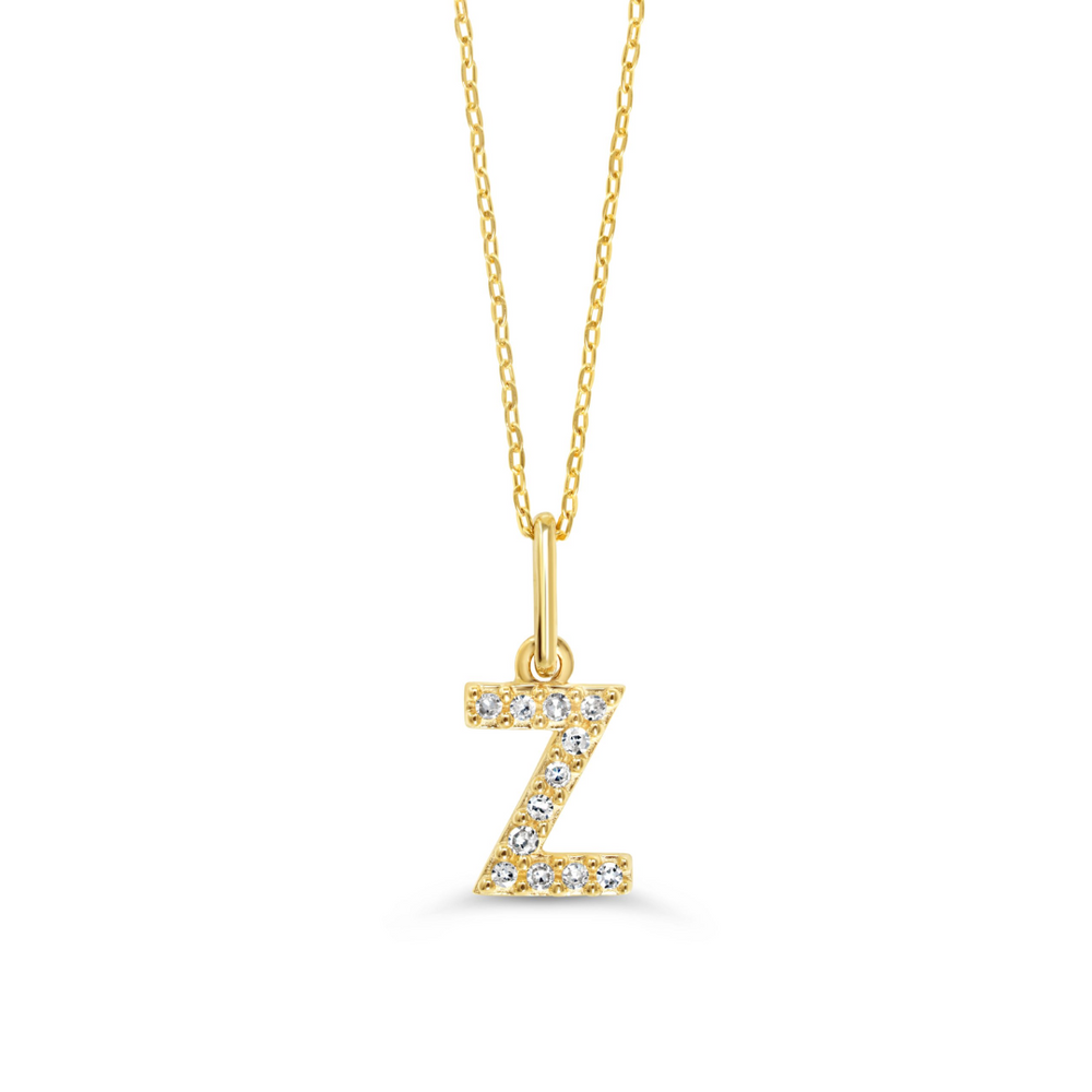 10kt Yellow Gold .04tw Diamond "Z" Initial Pendant