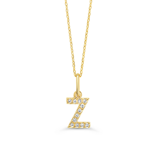 10kt Yellow Gold .04tw Diamond "Z" Initial Pendant