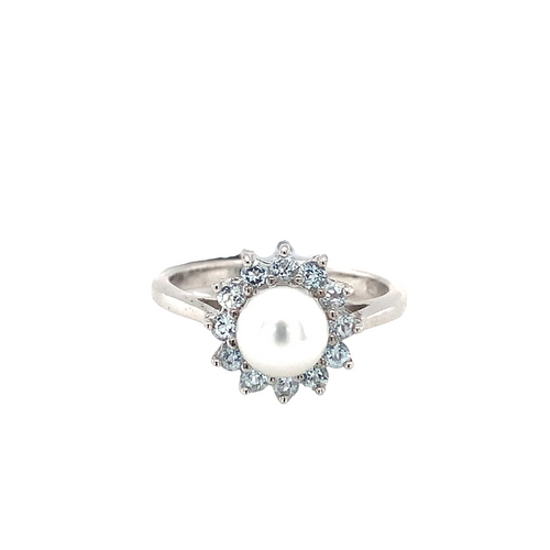 Sterling Silver Ring with Pearl