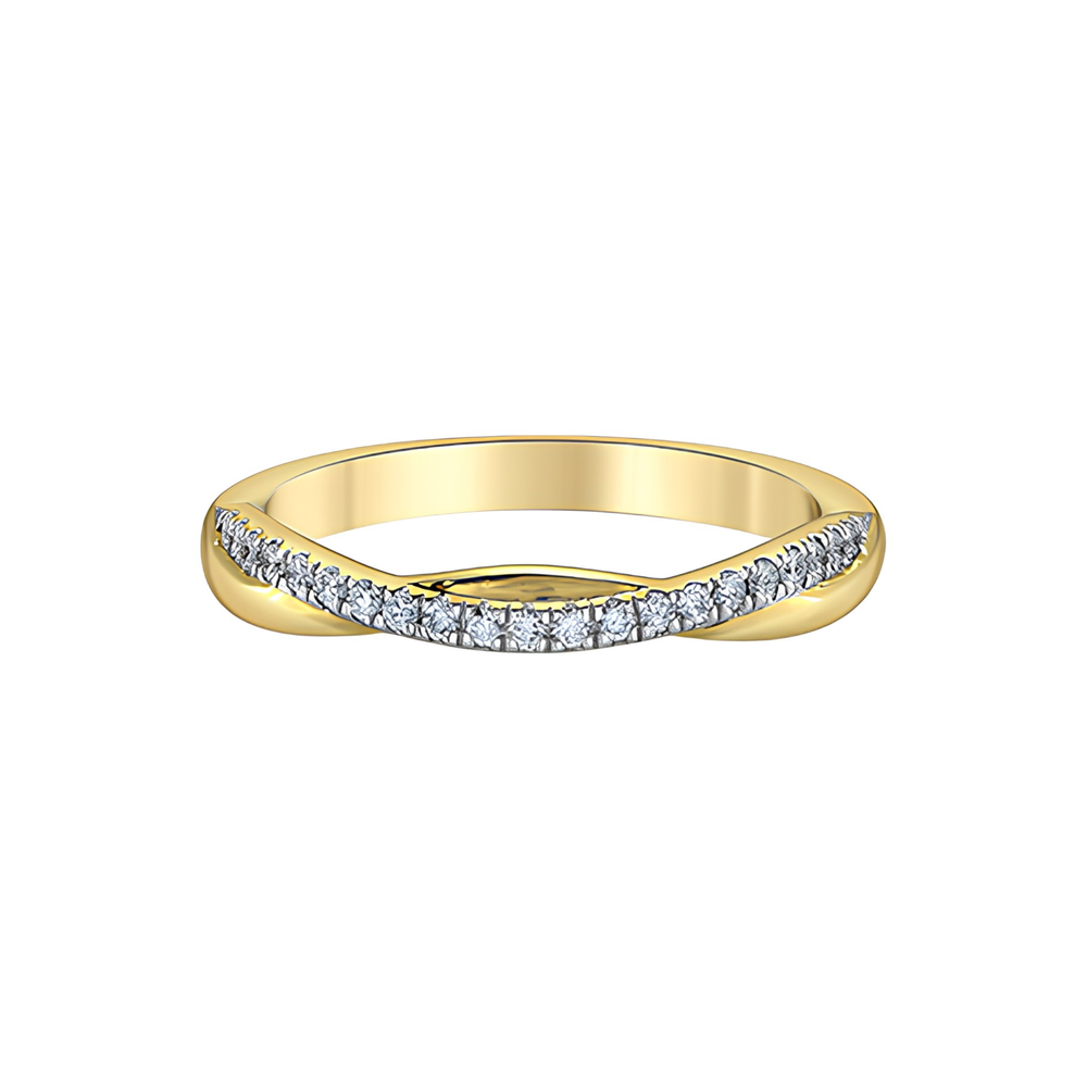 14kt Yellow Gold Twisted Lab Grown Diamond Band
