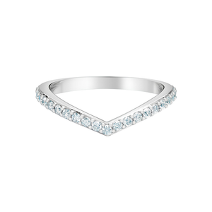 14kt White Gold Chevron Lab Grown Diamond Band