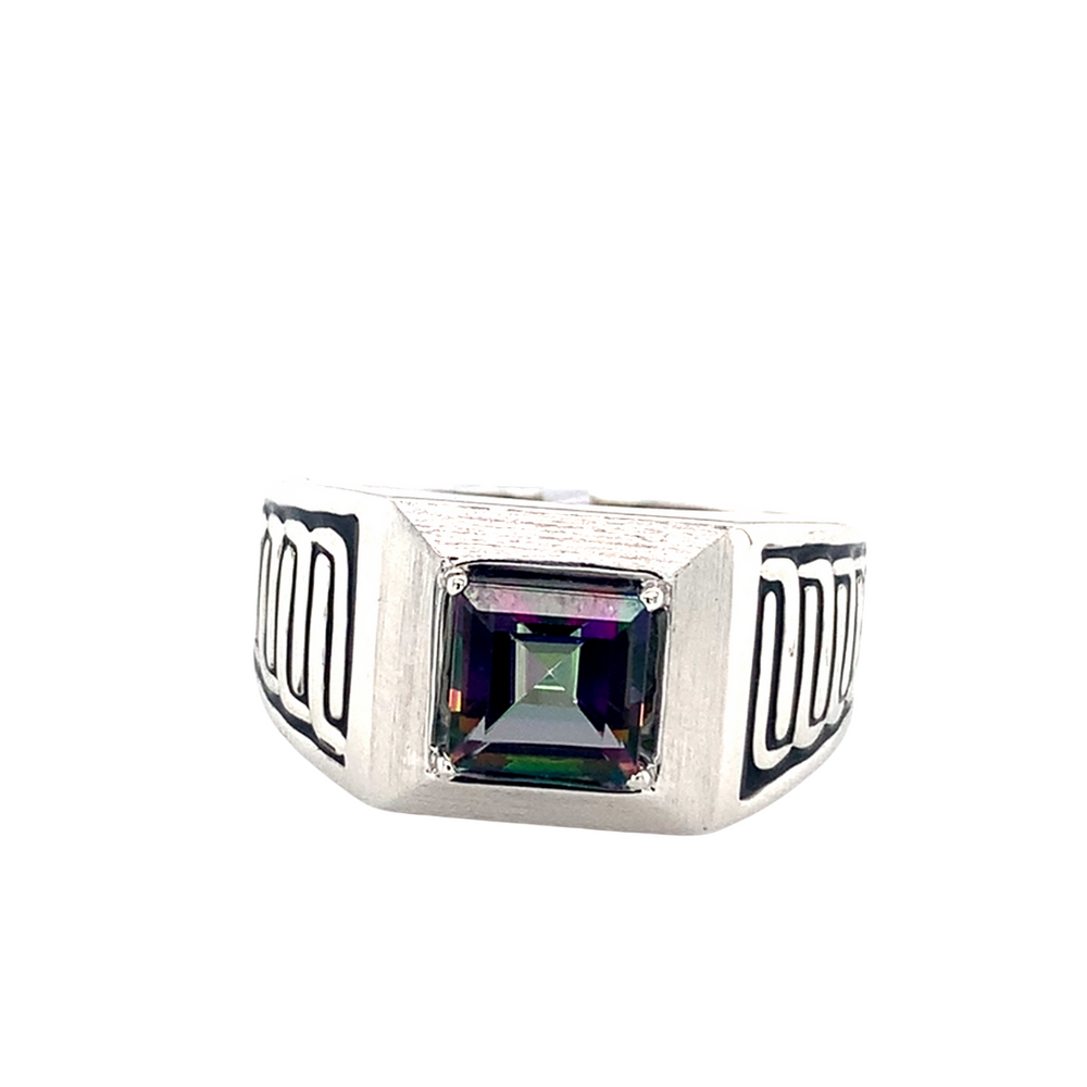 Sterling Silver Ring with Mystic Topaz