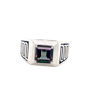 Sterling Silver Ring with Mystic Topaz