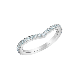 14kt White Gold Chevron Lab Grown Diamond Band