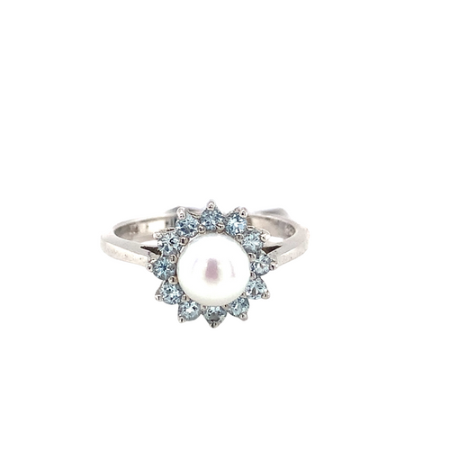 Sterling Silver Ring with Pearl