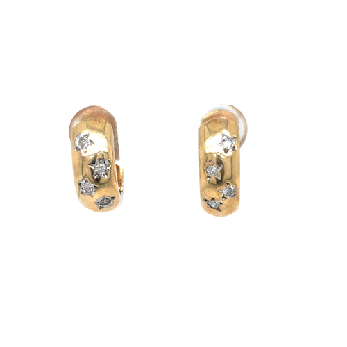 10kt Yellow Gold Diamond stud Earrings