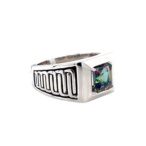 Sterling Silver Ring with Mystic Topaz