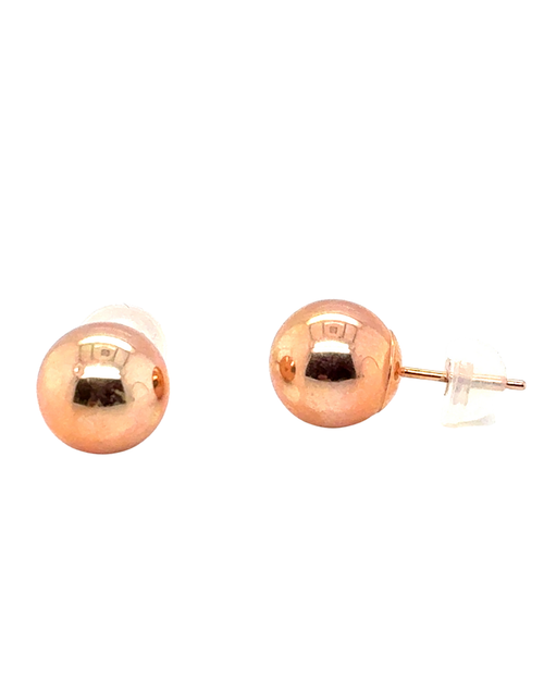 14kt Rose Gold 8mm Ball Studs