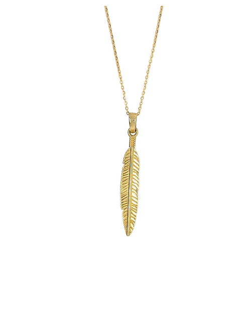 10kt Yellow Gold Feather Pendant