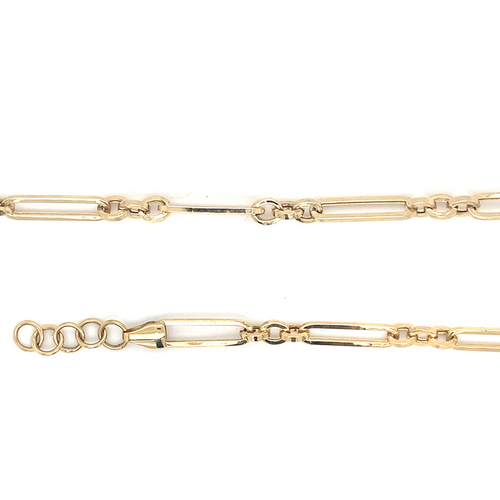 10kt Yellow Gold 7.5inch 4mm Fancy Paperclip Bracelet