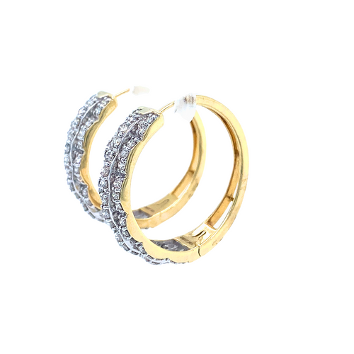 10kt Yellow Gold Diamond Earrings