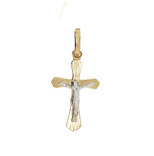 10kt Two Tone Cross Charm