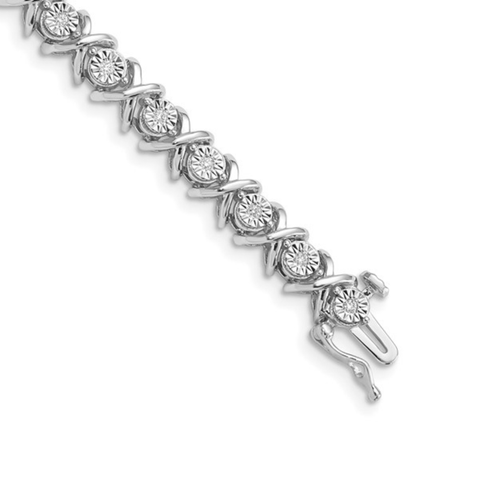 Sterling Silver .08TW Lab Grown Fancy Bracelet