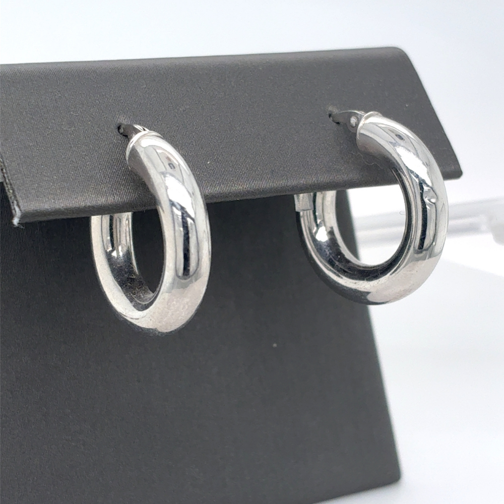 10kt White Gold Hoops