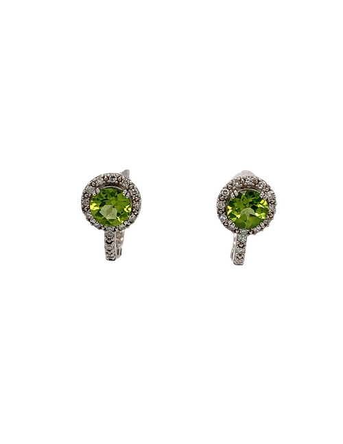 14kt White Gold Peridot Earrings