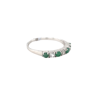 Sterling Silver Ring with Emerald