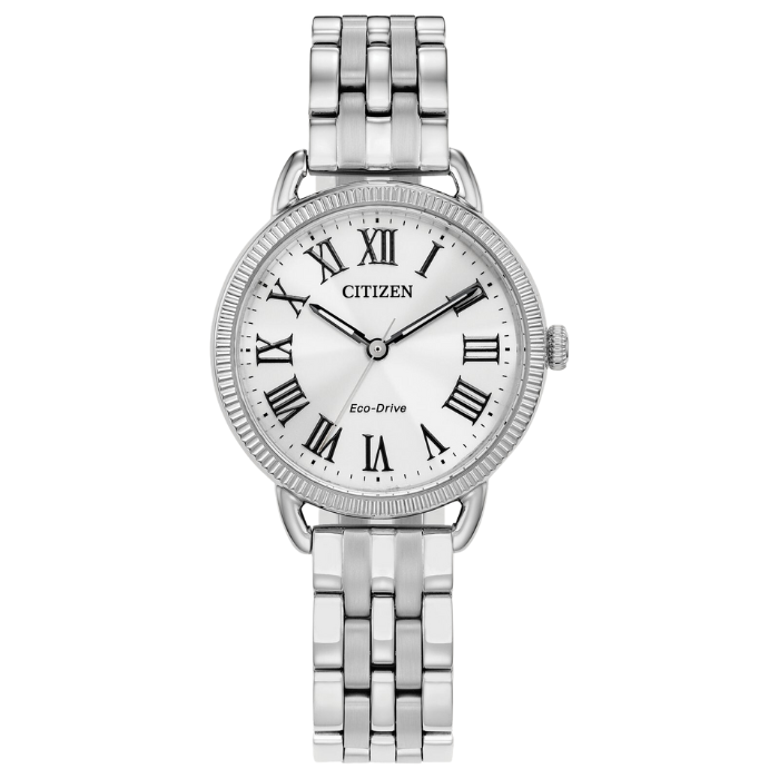 Citizen Classic Coin Edge Roman Numeral Silver Tone Watch EM1050-56A