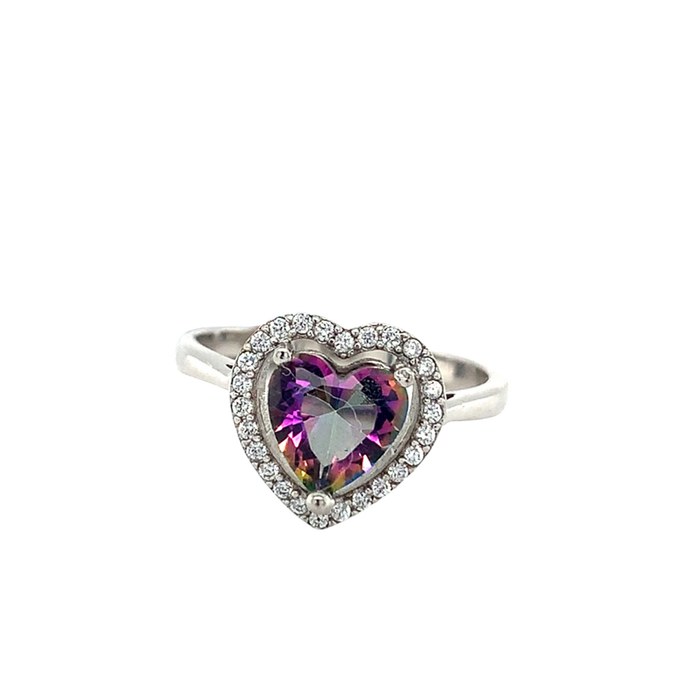 Sterling Silver Ring with Mystic Topaz