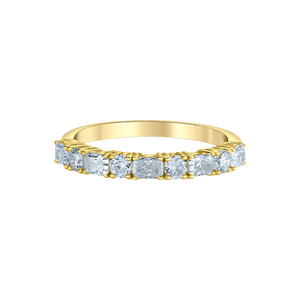 14kt White Gold 0.75ct Total Weight 9 Stone Radiant and Round Brilliant Lab Grown Diamond Band