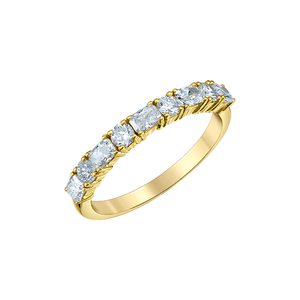 14kt White Gold 0.75ct Total Weight 9 Stone Radiant and Round Brilliant Lab Grown Diamond Band