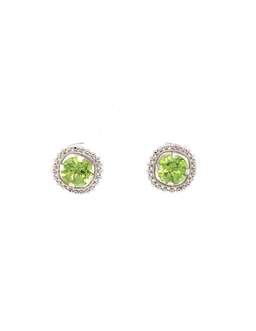 10kt White Gold Peridot Earrings