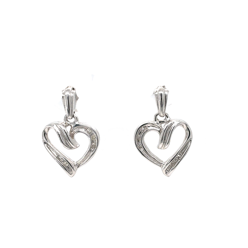 10kt Yellow Gold .05ct Diamond Heart Stud Earring