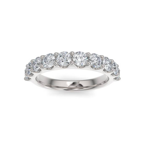 14KT White Gold 1ct Lab Diamond Half Eternity Band