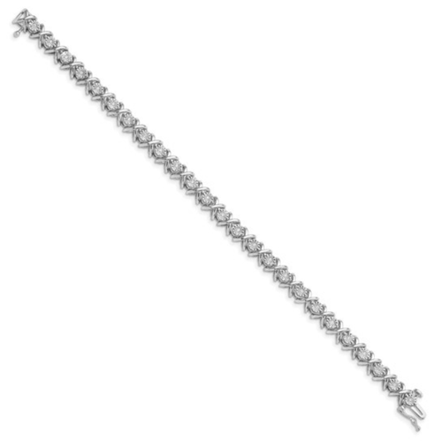 Sterling Silver .08TW Lab Grown Fancy Bracelet