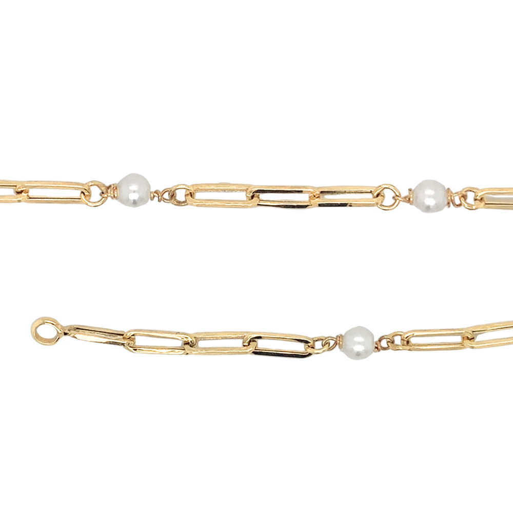 10kt Yellow Gold 7.5inch 3.5mm Fancy Paperclip Bracelet