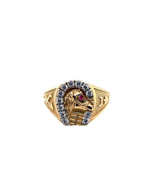 10kt Yellow Gold Fancy Horseshoe Ring