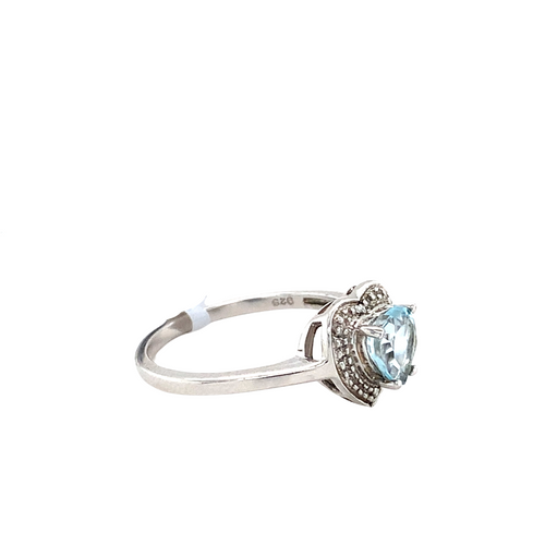 Sterling Silver Ring with Blue Topaz
