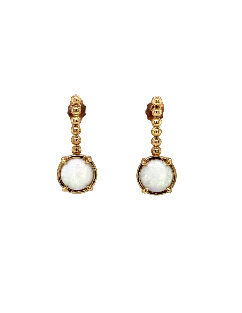 10KT Yellow Gold Opal Earrings
