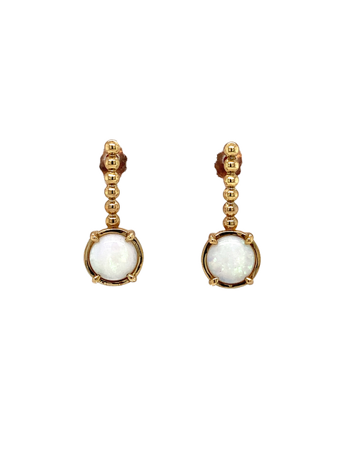 10KT Yellow Gold Opal Earrings