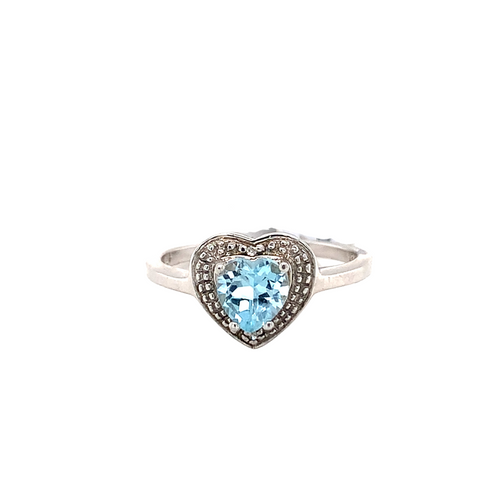 Sterling Silver Ring with Blue Topaz