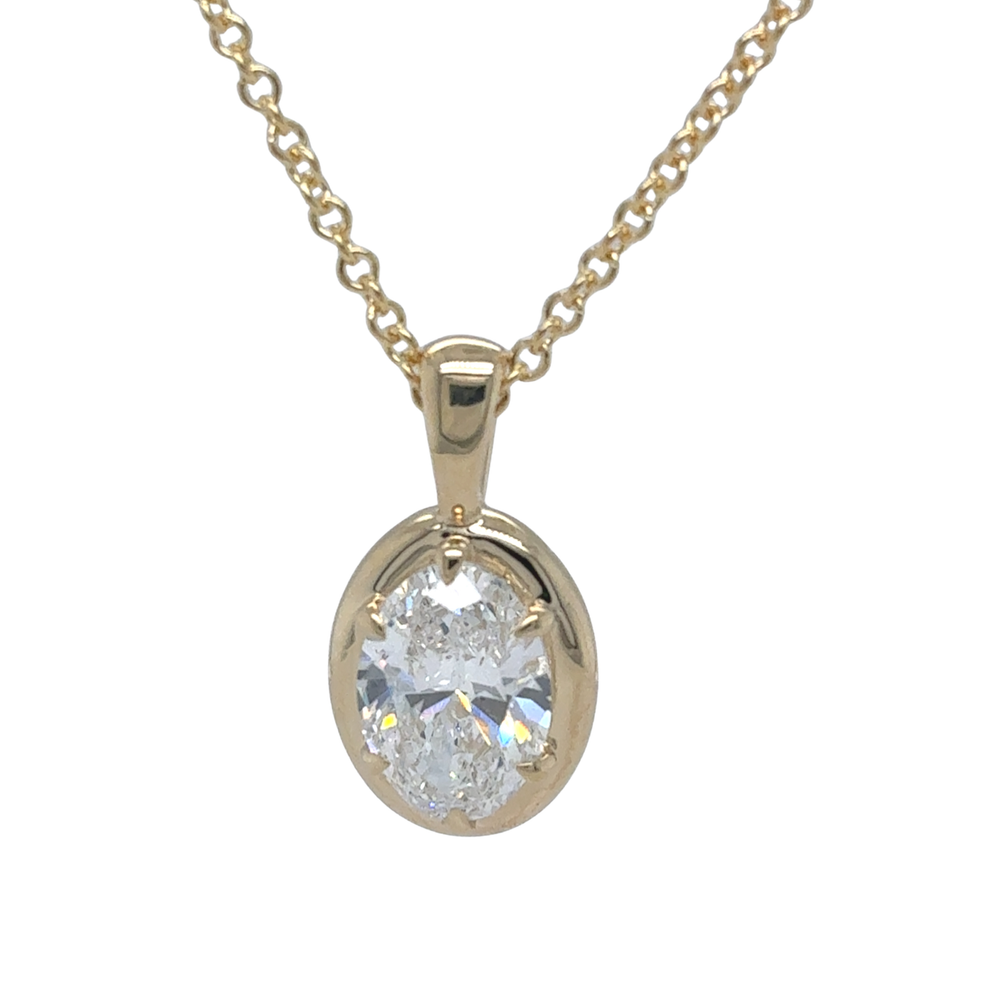 14kt Yellow Gold 1.07tw Oval Lab Grown Diamond Pendant