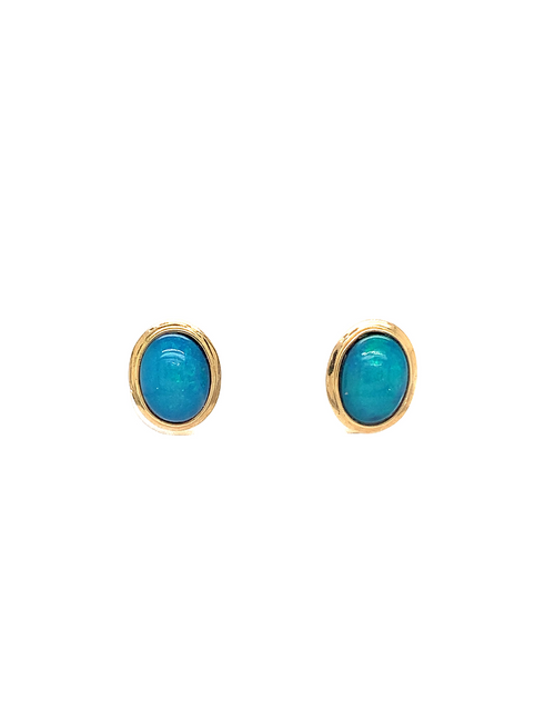 14KT Yellow Gold Opal Earrings