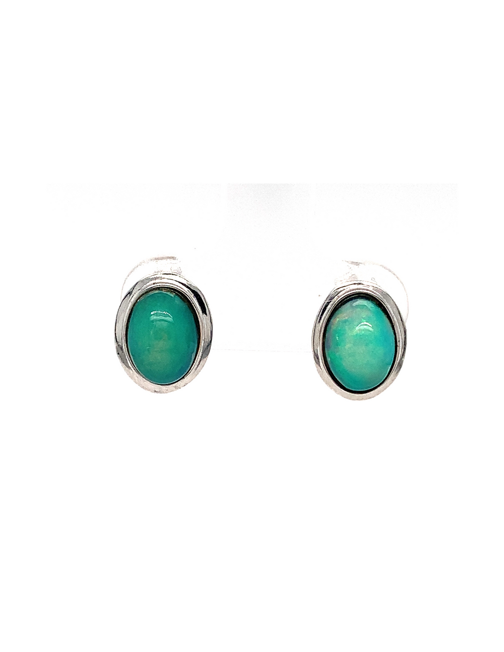 14KT White Gold Opal Earrings