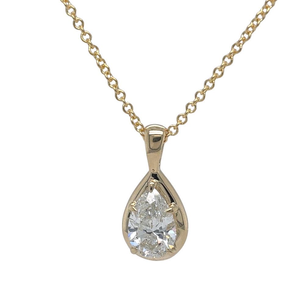 14kt Yellow Gold 1.07tw Pear Lab Grown Diamond Pendant