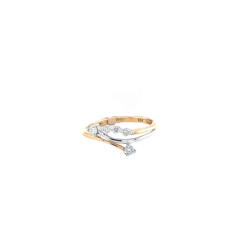 10kt Two Tone .21tw Diamond Ring